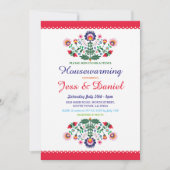 フェスタの引っ越し祝いパーティーのパーティーのメキシコ花の招待 招待状 (正面)