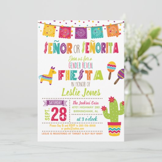 フェスタの性は招待状-白い背景--を明らかにします 招待状 (スタンド正面)