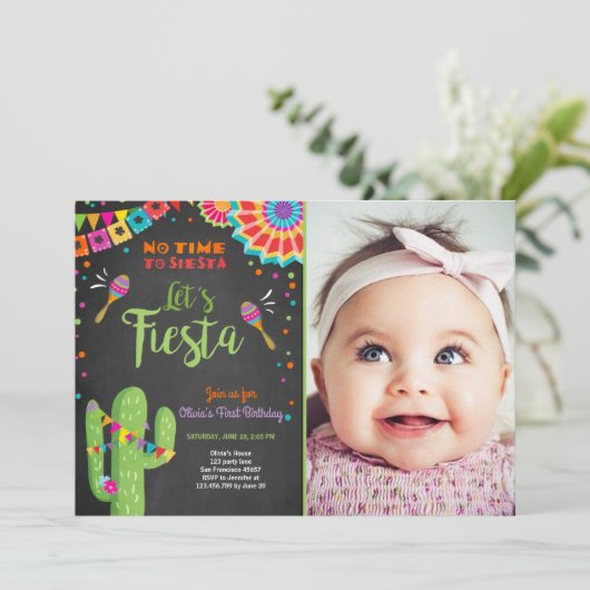 フェスタの招待のメキシコ誕生日のサボテンは 招待状 (スタンド正面)