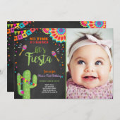 フェスタの招待のメキシコ誕生日のサボテンは 招待状 (正面/裏面)