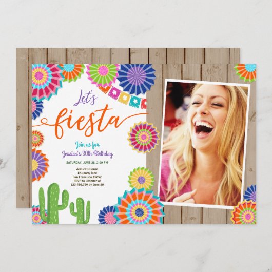 フェスタの招待のメキシコ誕生日30の女性は 招待状 (正面/裏面)