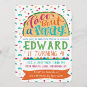 フェスタの招待状のタコスの一続きパーティー 招待状 (正面/裏面)