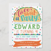 フェスタの招待状のタコスの一続きパーティー 招待状 (正面)