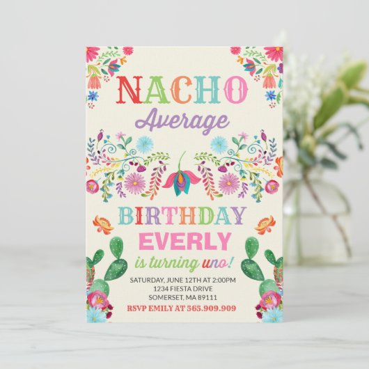 フェスタの第1誕生日の招待状のNacho平均パーティー 招待状 (スタンド正面)