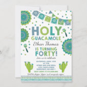 フェスタの第40誕生日の招待状の神聖なグアカモーレ40 招待状 (正面)