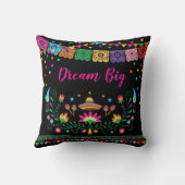 フェスタの紙吹雪パターンメキシコ人の花柄 クッション (裏面)