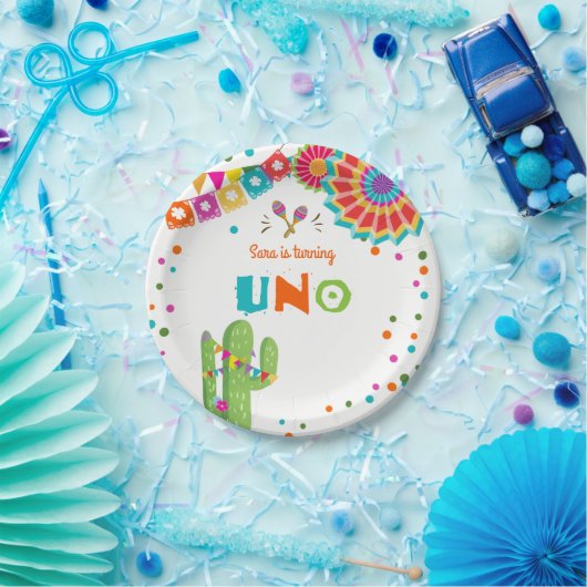 フェスタの紙皿のサボテンのメキシコSucculent Uno ペーパープレート (パーティー)