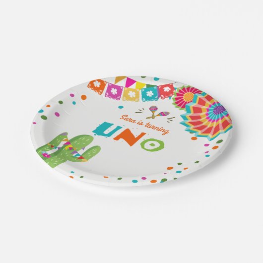 フェスタの紙皿のサボテンのメキシコSucculent Uno ペーパープレート (アングル)