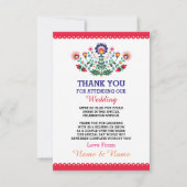 フェスタの結婚式のサンキューカードの赤いメキシコ人メキシコ サンキューカード (正面)