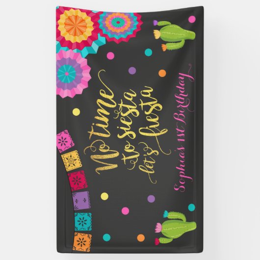 フェスタの誕生会の旗昼寝への時間無し 横断幕 (縦)