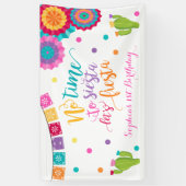 フェスタの誕生会の旗昼寝への時間無し 横断幕 (縦)