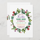 フェスタの誕生日のサボテンのサボテンのメキシコの招待状 招待状 (正面/裏面)