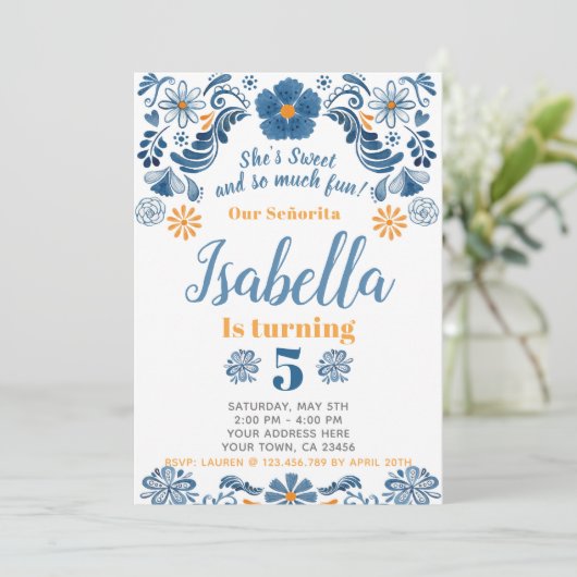 フェスタの誕生日の招待状、花のパーティーの招待 招待状 (スタンド正面)