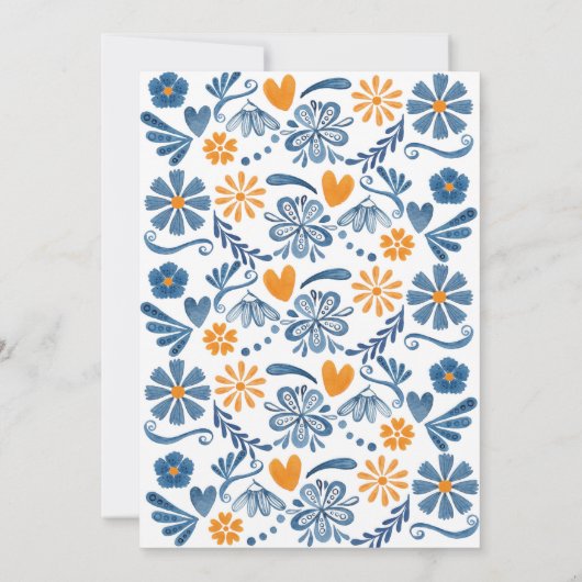 フェスタの誕生日の招待状、花のパーティーの招待 招待状 (裏面)