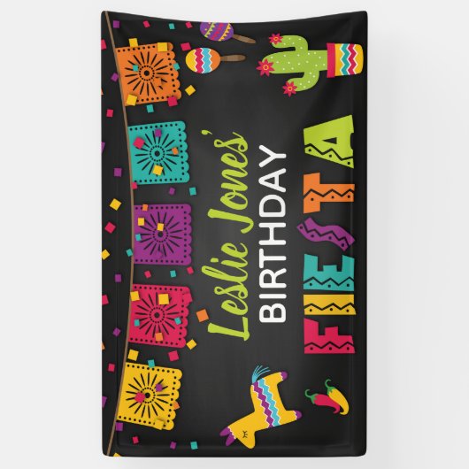 フェスタの誕生日の旗 横断幕 (縦)