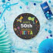 フェスタの誕生日の紙皿-名前か年をカスタマイズ ペーパープレート (パーティー)