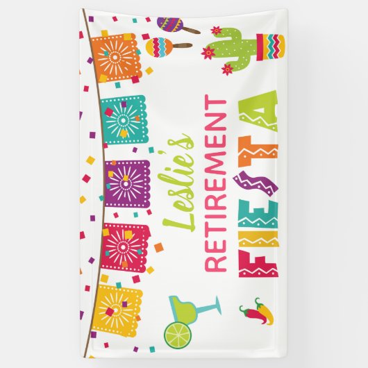 フェスタの退職の旗-白い背景#2 横断幕 (縦)