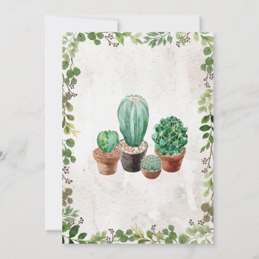 フェスタのNachoの平均ベビーシャワーのサボテンの招待 招待状 (裏面)