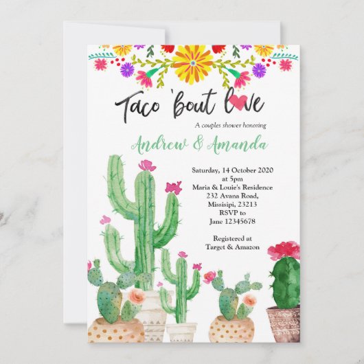 フェスタはウェディングシャワーの招待状をつなぎます 招待状 (正面)