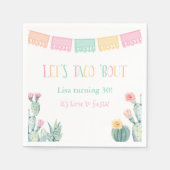 フェスタカラフルの赤ちゃんシャワーについてタコしよう スタンダードカクテルナプキン (正面)