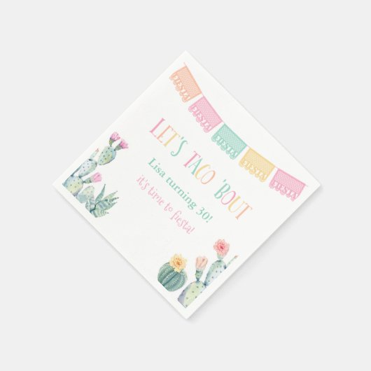 フェスタカラフルの赤ちゃんシャワーについてタコしよう スタンダードカクテルナプキン (角)