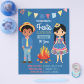 フェスタジュニナ企業の/クラブパーティの招待状 チラシ (シングル)