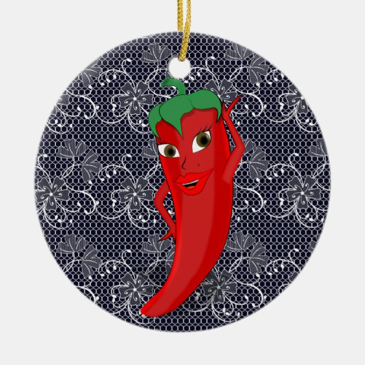 フェスタブライダルシャワーとレッドホットペッパーDiva セラミックオーナメント (正面)