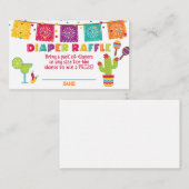 フェスタ赤ちゃんシャワーおむつラッフルカード – 白 エンクロージャーカード (正面/裏面)