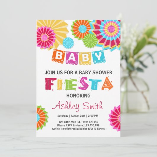 フェスタ赤ちゃんシャワー招待メキシコの赤ちゃんシャワー 招待状 (スタンド正面)