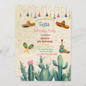 フェスタ鮮やかパーティー誕生日招待状 招待状 (正面/裏面)