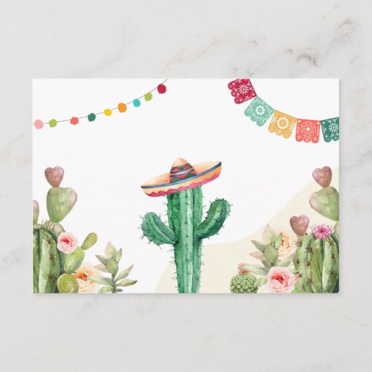 フェスタ・サボテンが赤ちゃんシャワー用の本を持ってくる エンクロージャーカード (裏面)