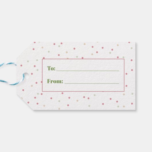 フェスティバルうれしそうなタイポグラフィカラフルクリスマス ギフトタグ (裏面横)