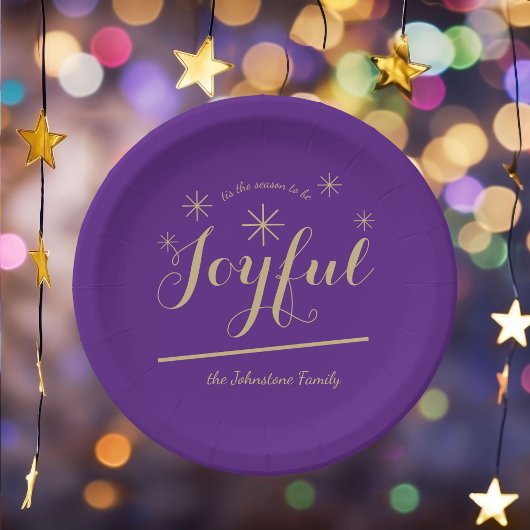 フェスティバルうれしそうな家族の名前シックスタイリッシュクリスマス ペーパープレート