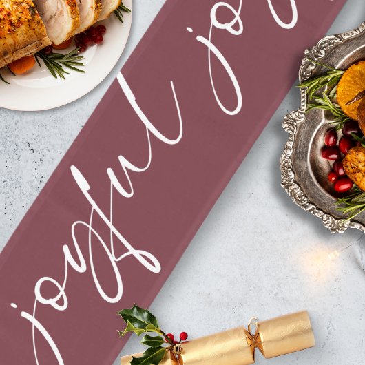 フェスティバルうれしそうな白い書道ブルゴーニュ ロングテーブルランナー