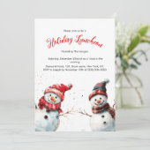 フェスティバルうれしそうな雪だるまホリデーランチョン 招待状 (スタンド正面)