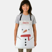 フェスティバルおもしろいかわいいパーソナライズされた雪だるまの子供たち エプロン (インサイチュ)