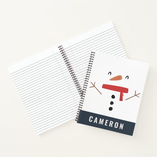 フェスティバルおもしろいかわいいパーソナライズされた雪だるまの子供たち ノートブック (内部)