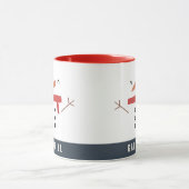 フェスティバルおもしろいかわいいパーソナライズされた雪だるまの子供たち マグカップ (中央)