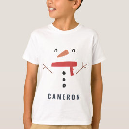フェスティバルおもしろいかわいいパーソナライズされた雪だるまの子供たち Tシャツ