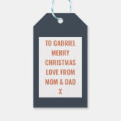 フェスティバルおもしろいかわいいペンギンパーソナライズされたチルドレン ギフトタグ (裏面)