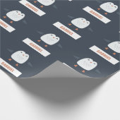 フェスティバルおもしろいかわいいペンギンパーソナライズされたチルドレン ラッピングペーパー (角)