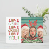 フェスティバルおもしろいかわいい家族のクリスマスフォト カード (スタンド正面)