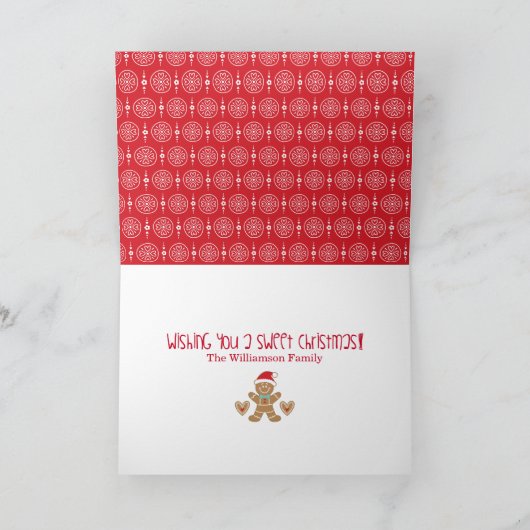 フェスティバルおもしろいかわいい家族のクリスマスフォト カード (内部)