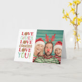 フェスティバルおもしろいかわいい家族のクリスマスフォト カード (黄色い花)