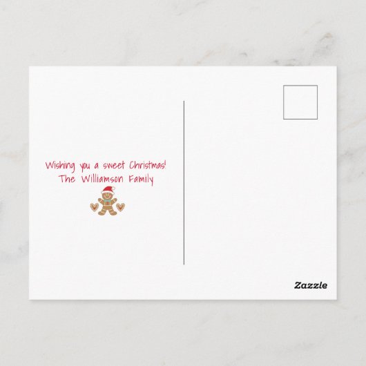 フェスティバルおもしろいかわいい家族のクリスマスフォト ポストカード (裏面)