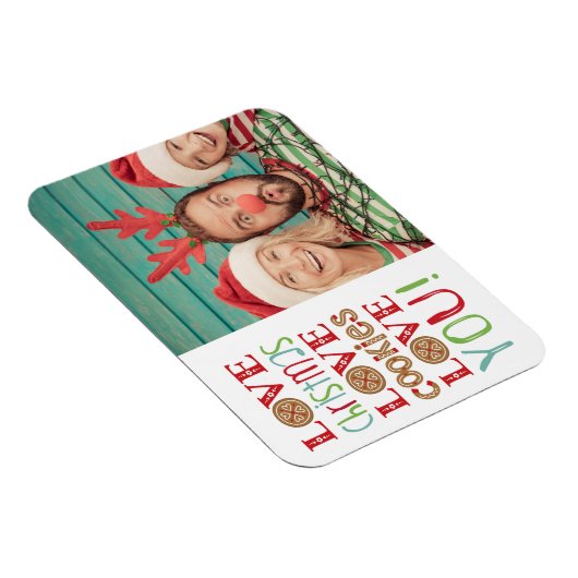 フェスティバルおもしろいかわいい家族のクリスマスフォト マグネット (右側)