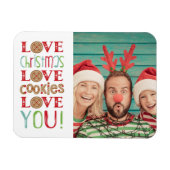 フェスティバルおもしろいかわいい家族のクリスマスフォト マグネット (横)