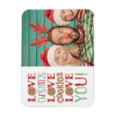 フェスティバルおもしろいかわいい家族のクリスマスフォト マグネット (縦)