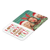 フェスティバルおもしろいかわいい家族のクリスマスフォト マグネット (左側)