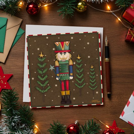 フェスティバルおもしろいくるみ割りカワイクリスマスホリデーカード シーズンカード